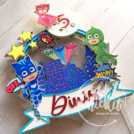 Topo de Bolo PJ Masks