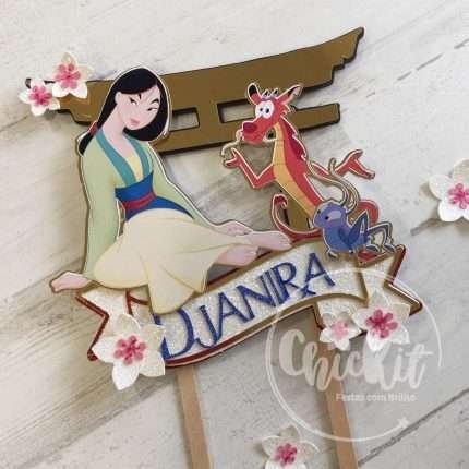 Topo de Bolo Mulan