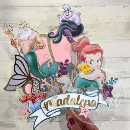 topper bolo Ariel