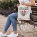Tote Bag Coração Mãe 37x45cm - Image 4