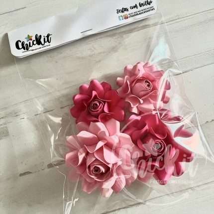 Pack 4 rosas de papel