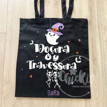 Saco Halloween com nome